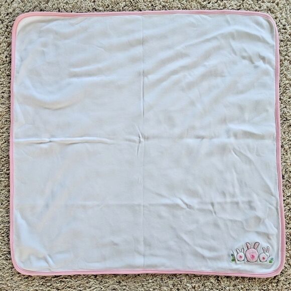 Gymboree Pink Bunny Baby Blanket 2016 Easter Pink Rabbits 100% Cotton Soft Girl - Picture 7 of 9